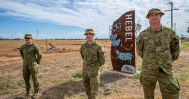 Corporal Justin Wells, right, of 6th Battalion Royal Australian Regiment, near Hebel on the Queensland/NSW border during Operation COVID-19 Assist. Story by Corporal Luke Bellman. Photo by Trooper Jonathan Goedhart.