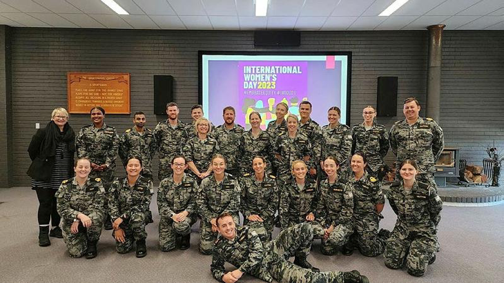 Training Authority – Maritime Logistics and Health trainees, staff and instructors gathered at HMAS Cerberus for International Women's Day. Story by Lieutenant Nancy Cotton.