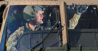 Lieutenant-Colonel Scott Dore conducts pre-flight checks on an Afghan National Army UH-60 Black Hawk at Kandahar Airfield, Afghanistan in 2019. Story by Warrant Officer Class 2 Max Bree. Photo by Corporal Chris Beerens.