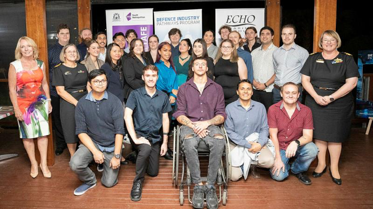 The graduates of the third and fourth intakes of the Defence Industry Pathways Program at their graduation event on March 8. Story by Phillip Morton.