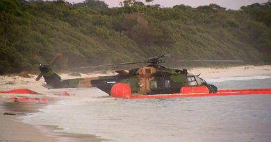 Photo of the ditched aircraft supported by flotation devices on a beach. From the orientation of the aircraft, CONTACT speculates the aircraft was towed here from deeper water – pointing to a tragedy narrowly averted, thanks to some classy piloting. Image borrowed from the Internet.