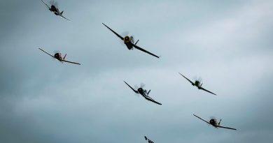 Historic aircraft from 100 Squadron fly in formation over crowds at the Hunter Valley Airshow. Story by Flight Lieutenant Nick O’Connor. All photos by Sergeant Glen McCarthy.