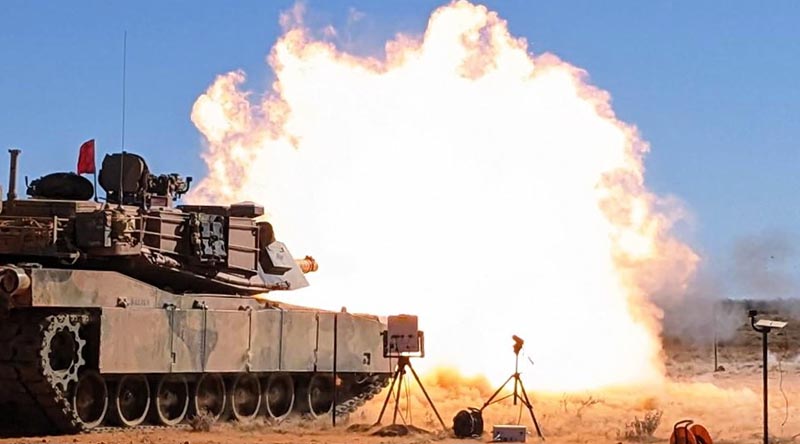 High speed cameras and radars in use during Ex Black Sabot to measure key performance indicators such as muzzle velocity and projectile trajectory of amour-piercing fin-stabilised discarding sabot KEW-A2 ammunition stock. Photo by Sergeant Nicholas Mayall.