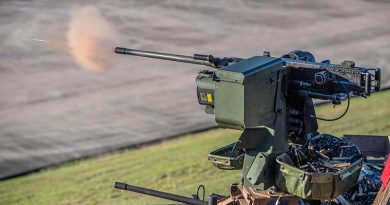 An Australian Army M2 12.7 HB CQB heavy machine gun mounted on a Mk2 Remote Weapon System on an Australian Army ASLAV. Photo by Trooper Jonathan Goedhart.