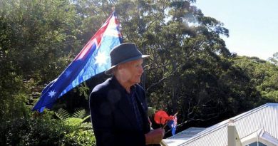 World War 2 veteran Jack Bartlett marks Anzac Day at his home in 2020.