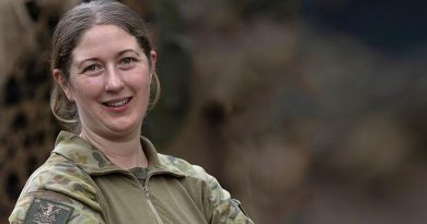 Army Trooper Lisa McIntyre 'out bush' during Exercise Waratah Run at Singleton, NSW. Photo by Corporal Jacob Joseph.