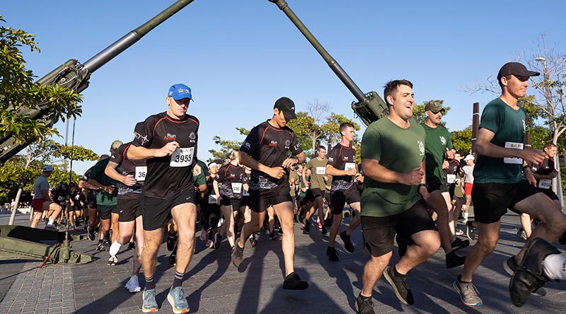 Australian Army soldiers from the 3rd Brigade begin Run Army Townsville 2023 at Jezzine Barracks in Townsville, Queensland. Photo by Lance Corporal Riley Blennerhassett.