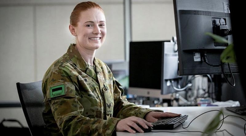 Corporal Dannielle Tasker at Russell offices in Canberra. Photo by Kym Smith.