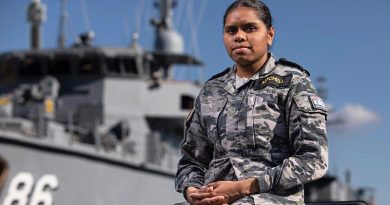 Able Seaman Maritime Elly-May Mitchell represents her Indigenous heritage for Reconciliation week at HMAS Waterhen, NSW. Photo by Able Seaman Benjamin Ricketts.