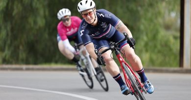 Royal Australian Navy sailor Able Seaman Taryn Dickens at the Invictus Games cycling camp in Adelaide held from 11 to 14 May 2023.
