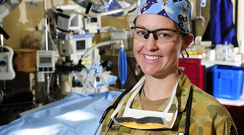 Australian Army trauma nurse then Lieutenant, now Lieutenant Colonel Kylie Hasse, in a Mentoring Task Force – Three (MTF–3) medical facility where she cared for many Afghan locals, as well as Australian and Coalition military personnel at Tarin Kot, Afghanistan. Photo by Leading Seaman Andrew Dakin.