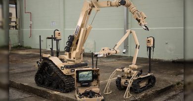 Explosive-ordnance-disposal robots built by Brisbane-based company L3Harris Micreo. Photo supplied.