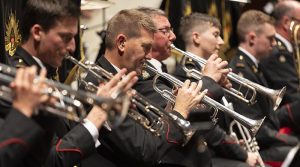 The Royal Military College Band perform their first concert at Llewellyn Hall, Australian National University, Canberra, as part of a Masterworks for Winds series. Photo by Leading Seaman Jarrod Mulvihill.