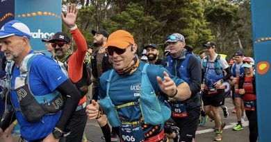 Corporal Jacob Joseph, a reporter with ARMY Newspaper in Canberra, sets off at the start of the 100km Ultra-Trail Australia. Photo by Camila Leon.