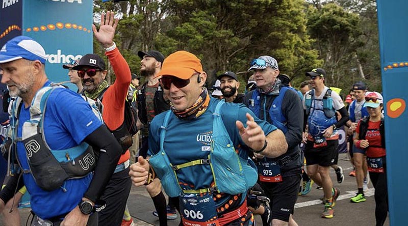 Corporal Jacob Joseph, a reporter with ARMY Newspaper in Canberra, sets off at the start of the 100km Ultra-Trail Australia. Photo by Camila Leon.