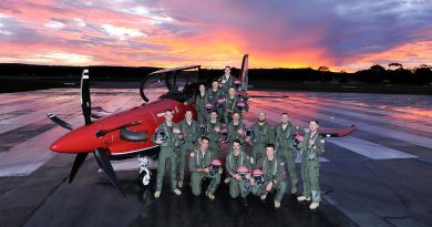 ADF Pilots’ Course 269 members with a Pilatus PC-21 at RAAF Base Pearce in WA. Story by Stephanie Hallen. Photo by Chris Kershaw.