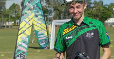 Cadet Corporal Lewis Sanderson after completing a fast qualifying time for the national championships at Gallipoli Barracks, Enoggera. Story by Stacey Doyle. Photo by Warrant Officer Mick Davis.
