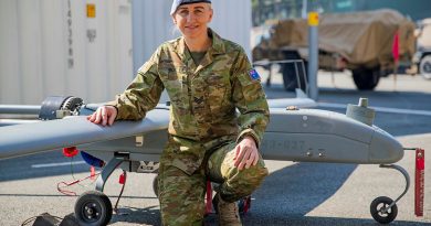 Sergeant Carly Box, from Headquarters 16th Aviation Brigade with a Shadow tactical uncrewed aerial system at 20th Regiment, Royal Australian Artillery at Enoggera Barracks, Queensland. Story and photo by Corporal Michael Rogers.