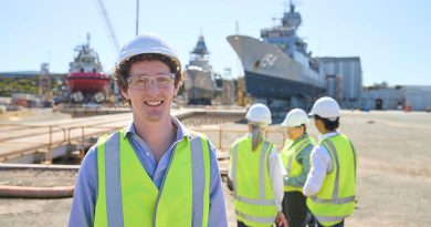 Defence Industry Pathways Program trainee Jack Morris takes part in a work placement in Henderson, WA. Story by Phillip Morton.