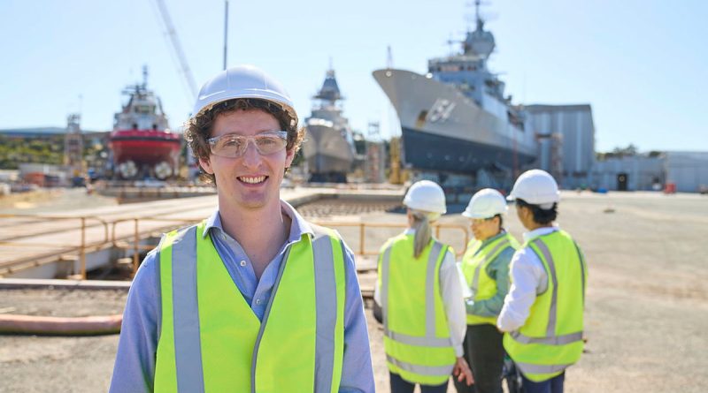 Defence Industry Pathways Program trainee Jack Morris takes part in a work placement in Henderson, WA. Story by Phillip Morton.