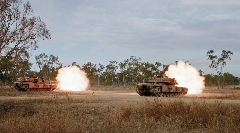 M1A1 Abrams Main Battle Tanks from the 2nd Cavalry Regiment conduct live-firing during Exercise Capital OTP at Townsville Field Training Area. Story by Major Taylor Lynch. Photo by Corporal Brandon Grey.
