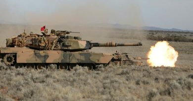 Australian Army M1 Abrams tanks fire during Exercise Paratus Walk at Cultana Training Area, South Australia. Story by Captain Peter March. Photos by Sergeant Peng Zhang.