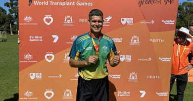 Squadron Leader Mark Oksanen wearing the gold medal he won in soccer at the 2023 World Transplant Games. Story by Leading Aircraftwoman Jasna McFeeters.