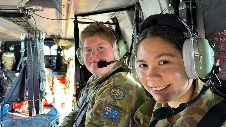 Australian Army Cadets from Darling Downs flew in from Toowoomba on an MRH-90 Taipan during the 'closed cadet open day viewing' before the Gallipoli Barracks open day. Story by Stacey Doyle. Photo by Lieutenant (AAC) Lauren Trevisani.