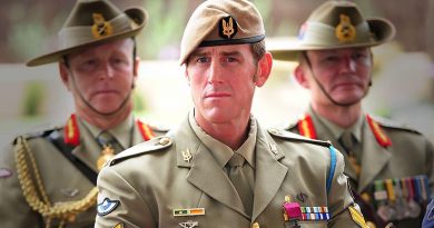 Australian Army soldier Corporal Benjamin Roberts-Smith, VC, MG, takes a seat after being awarded the Victoria Cross for Australia during the investiture ceremony in Perth on 23 January 2011. Photo by Corporal Chris Moore.