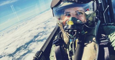 RAAF flight test engineer Flight Lieutenant Rosemary Taouk from the Aircraft Research & Development Unit conducts flight test training in the United Kingdom in 2020. Story by Fiona Van Der Plaat. Photo by Flight Lieutenant Rosemary Taouk.