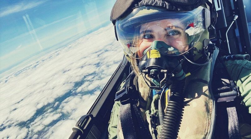 RAAF flight test engineer Flight Lieutenant Rosemary Taouk from the Aircraft Research & Development Unit conducts flight test training in the United Kingdom in 2020. Story by Fiona Van Der Plaat. Photo by Flight Lieutenant Rosemary Taouk.