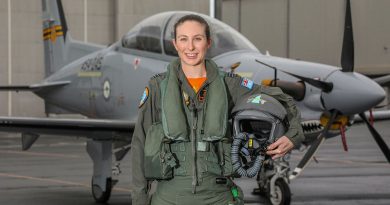 Aircraft Research and Development Unit flight test engineer Flight Lieutenant Stephanie Hume with a PC-21 on the flight line at RAAF Base Edinburgh. Story by Flying Officer Jamie Wallace. Photo by Corporal Brenton Kwaterski.