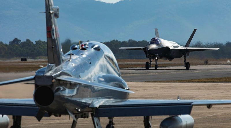 An Air Force Hawk 127 and F-35A Lightning II prepare to take off during Exercise High Sierra at RAAF Base Townsville in Queensland. Story by Flying Officer Sharon Sebastian. All photos by LAC Ryan Howell.