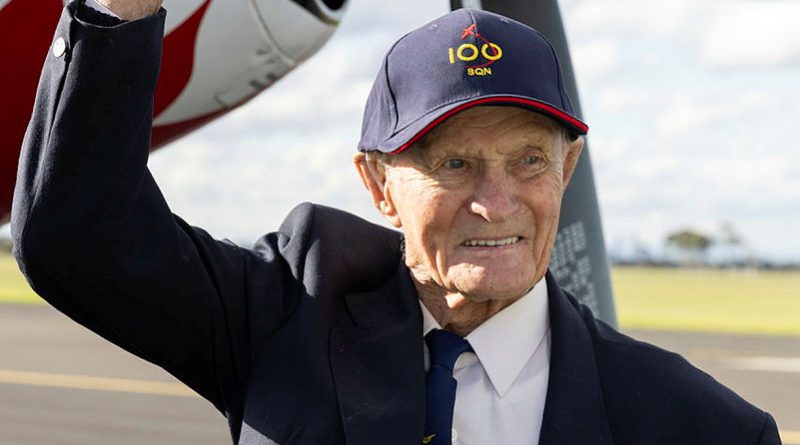 Squadron Leader Ted McConchie (retd) smiles in front of a CAC CA-18 Mustang at RAAF Base Point Cook, Victoria. Story by Flying Officer Rosetta Gigliotti. Photo by Leading Aircraftwoman Paris Rigney.