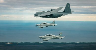 Two RAAF PC-21 aircraft, from 4 Squadron, conduct sorties with the United States Air Force AC-130J Ghostrider aircraft from 17th Special Operations Squadron as part of Exercise Teak Action. All photos by Leading Aircraftman Samuel Miller.