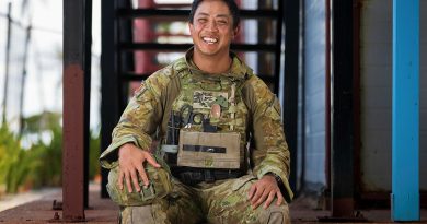 Australian Army explosive ordnance disposal technician Sergeant Haron Sarmiento after rendering safe a 500lb unexploded ordnance in Nauru. Story by Captain Karam Louli. Photo by Corporal Sam Price.