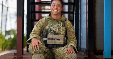 Australian Army explosive ordnance disposal technician Sergeant Haron Sarmiento after rendering safe a 500lb unexploded ordnance in Nauru. Story by Captain Karam Louli. Photo by Corporal Sam Price.