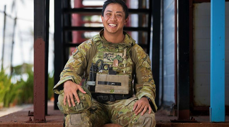 Australian Army explosive ordnance disposal technician Sergeant Haron Sarmiento after rendering safe a 500lb unexploded ordnance in Nauru. Story by Captain Karam Louli. Photo by Corporal Sam Price.