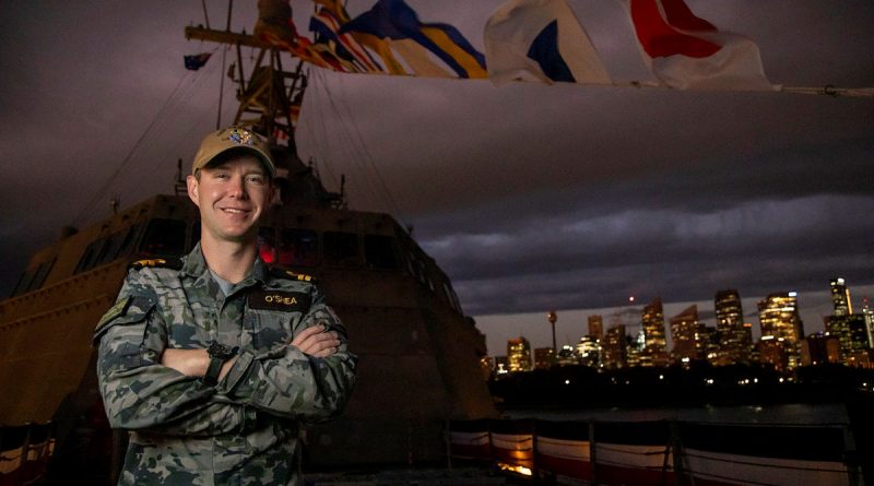 Royal Australian Navy officer Lieutenant Eamon O'Shea is onboard USS Canberra as the first RAN member to serve in what will be an ongoing billet as part of the United States Navy's personnel exchange program. Story by Lieutenant Harrison Thomas. Photo by Petty Officer Helen Frank.