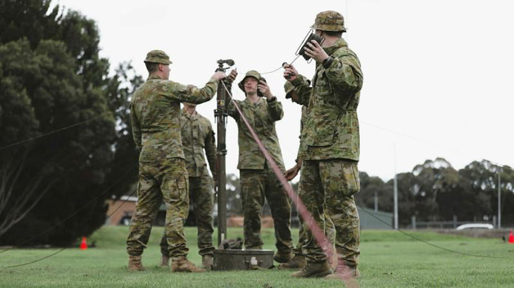 Army signallers from 144 Signal Squadron participate in high-frequency radio activity Exercise Pacific Horizon at Warradale Barracks, SA. Story by Captain Peter March. Photo by Sergeant Peng Zhang.