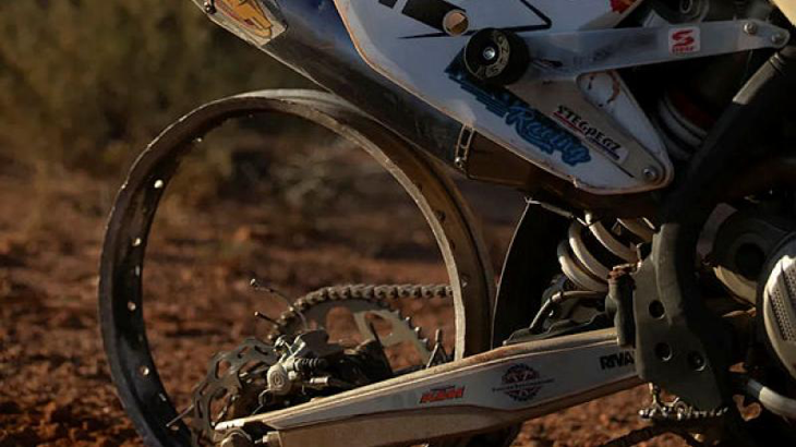 Rear wheel of Corporal Harman's bike during the race. Photo by Private Chloe Hill.