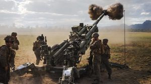US Marine Corps 31st Marine Expeditionary Unit fires an M777 howitzer at Shoalwater Bay. Photo by Leading Aircraftman Adam Abela.