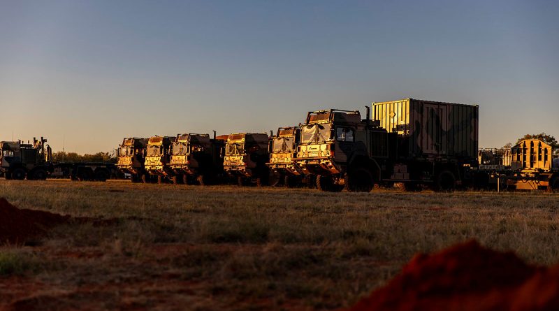 The 1st Combat Communications Squadron convoy vehicles at RAAF Base Curtin, Western Australia, during Exercise Talisman Sabre 2023. Stories by Flying Officer Connor Bellhouse. Photos by Leading Aircraftwoman Annika Smit.