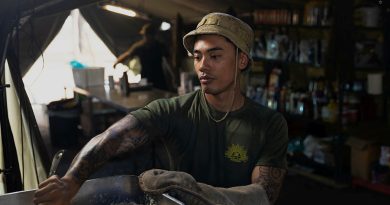 Australian Army cook Private Lehi Basa cooks a batch of pilaf rice to feed the Australian and international forces at Townsville Field Training Area during Exercise Talisman Sabre 2023. Story and photos by Corporal Julia Whitwell.