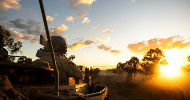 An Australian Army soldier from the 2nd Cavalry Regiment after a combined arms live-fire serial on Exercise Brolga Sprint 23 at Townsville Field Training Area, Queensland. Story by Captain Joanne Leca. Photos by Lance Corporal Riley Blennerhassett.