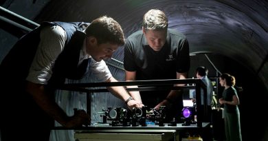 Defence Science and Technology Group scientist Dr Ben Sparkes, left, works with Australian-built quantum clocks at the University of Adelaide. Story by Corporal Luke Bellman.