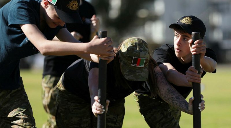 Youth from Reclink participate in a fitness session during 1st Armoured Regiment's Look at Life activity at RAAF Base Edinburgh, SA. Story by Captain Peter March. Photos by Sergeant Peng Zhang.