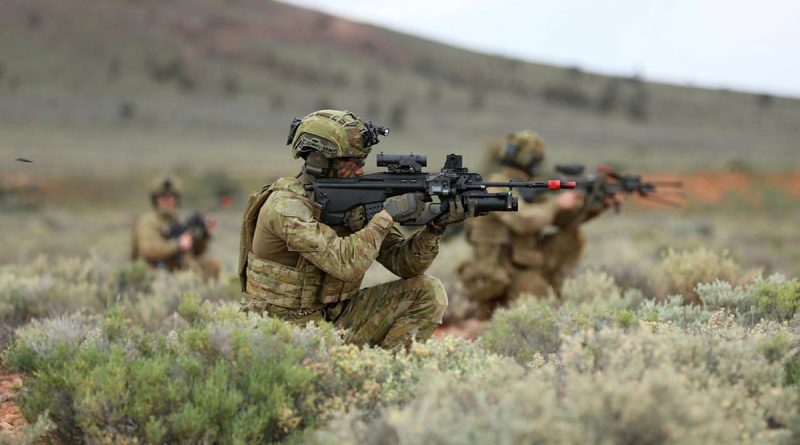Soldiers from 10th/27th Battalion, Royal South Australia Regiment, sharpen their infantry skills during Exercise Shrike Launch at Cultana Training Area, South Australia. Story by Captain Peter March. Photos by Sergeant Peng Zhang.