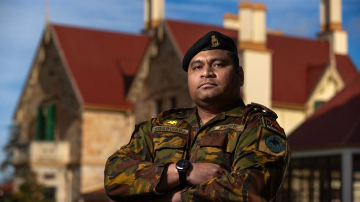 Papua New Guinea Defence Force officer Captain Jonathan Tegabwasa graduated from the Royal Military College at Duntroon, Canberra, as part of an international cadet exchange and has now returned to Duntroon to pass on his knowledge and experience as an instructor. Story by Captain Diana Jennings.