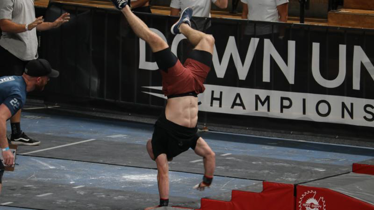 Flight Lieutenant Cameron Maher competing in the Down Under CrossFit Championship in November 2022. Story by Evan Ho. Photo by Captain Daniel Mahon.